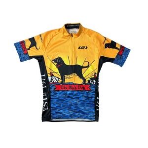 Louis Garneau The Black Dog Cycling Top  Size S  1/2 Zip Front Back Pockets